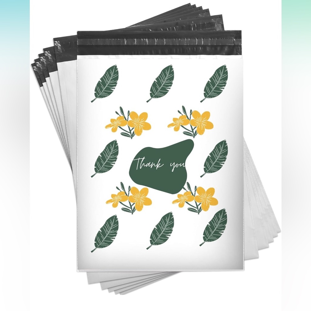Thank you Shipping Bags/Spring Poly Mailers 10x13| 2 Packs of 100 Leaves Pattern